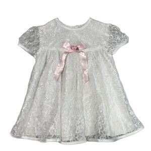 Lace White Dress Baby Girls Size 24 Months Short Sleeve